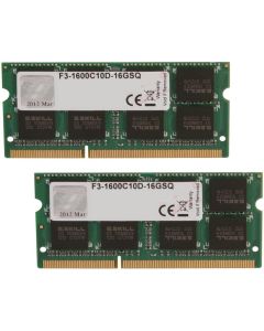G.SKILL 16GB (2 x 8G) 204-Pin SO-DIMM DDR3 1600 (PC3 12800) Laptop Memory F3-1600C10D-16GSQ